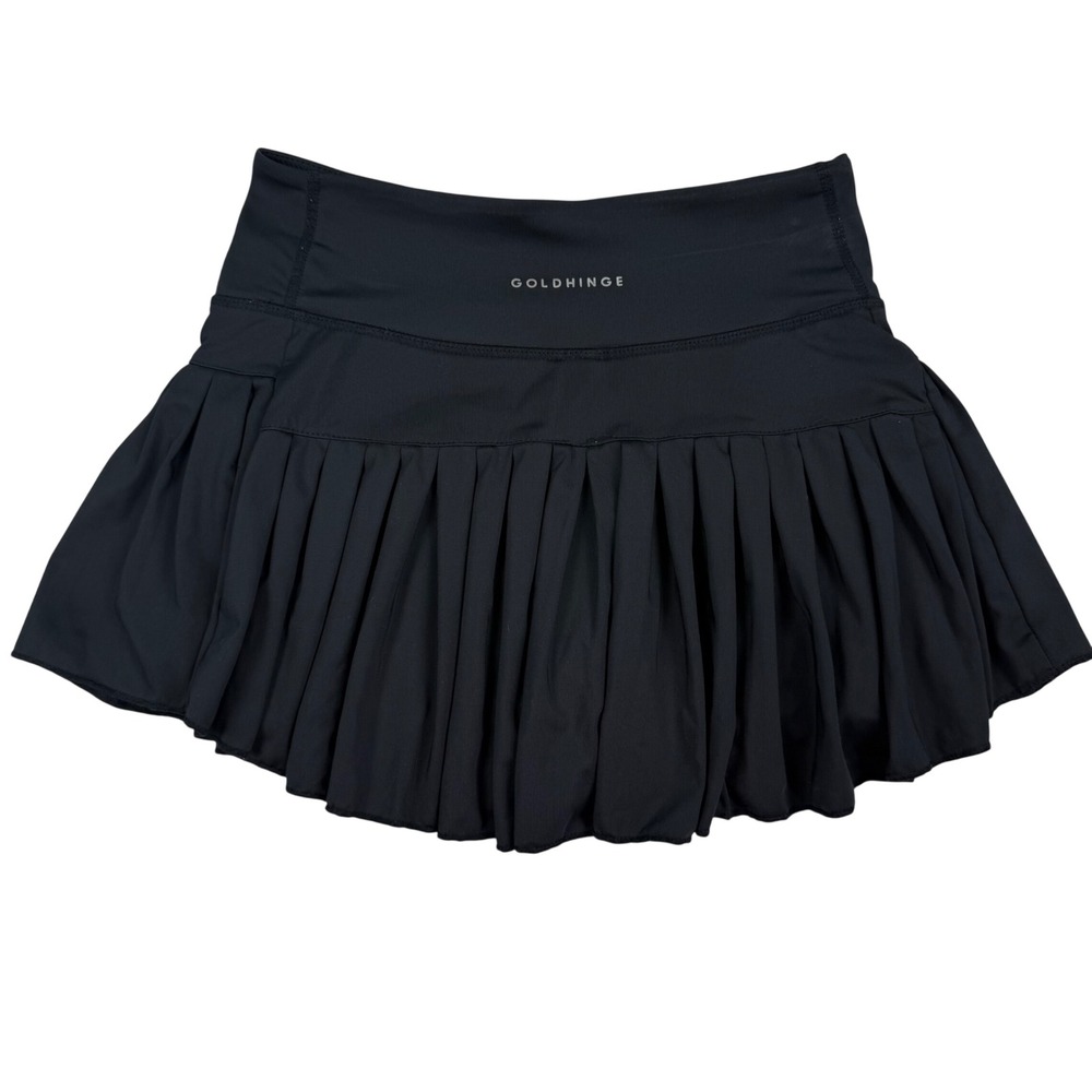 Goldhinge Black Pleated Tennis Skort Mini Skirt with Pockets Mens Size Small